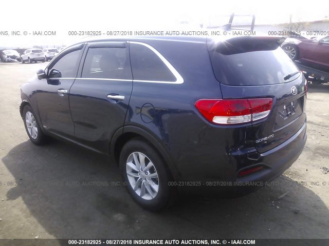 5XYPGDA39JG429403 - 2018 KIA SORENTO LX/L Dark Blue photo 3