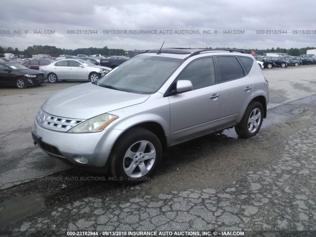 JN8AZ08WX3W237863 - 2003 NISSAN MURANO SL/SE SILVER photo 2