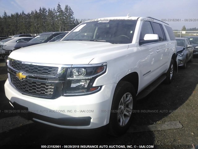 1GNSCHKC2JR142974 - 2018 CHEVROLET SUBURBAN C1500 LT WHITE photo 2