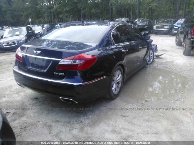 KMHGC4DD2DU225119 - 2013 HYUNDAI GENESIS 3.8L Navy photo 4