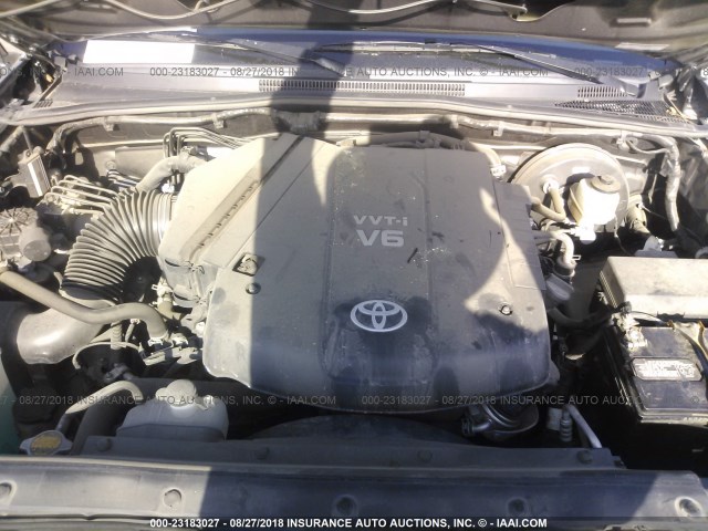 5TFJU4GN3CX024810 - 2012 TOYOTA TACOMA DOUBLE CAB PRERUNNER GRAY photo 10