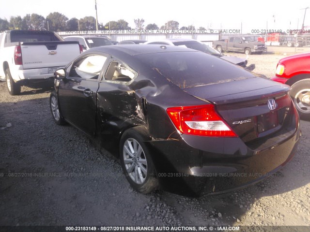 2HGFG3B03CH505570 - 2012 HONDA CIVIC EXL 黑色 照片 3