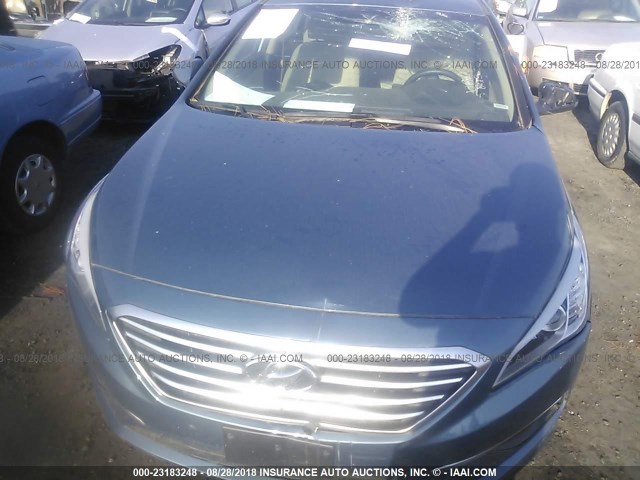 5NPE24AF3HH442845 - 2017 HYUNDAI SONATA SE BLUE photo 6