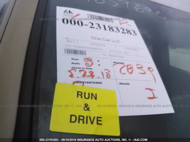 3TMDZ5BN3HM023004 - 2017 TOYOTA TACOMA BEIGE photo 7