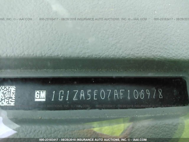 1G1ZA5E07AF106978 - 2010 CHEVROLET MALIBU LS 白色 照片 9