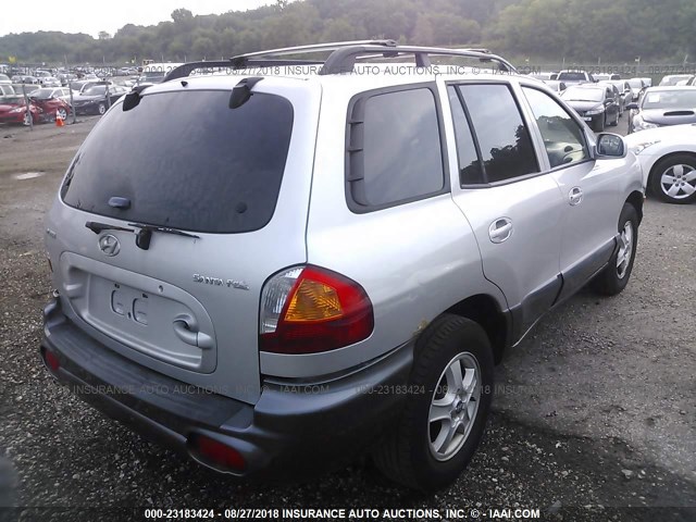 KM8SB12B34U574397 - 2004 HYUNDAI SANTA FE GL SILVER photo 4