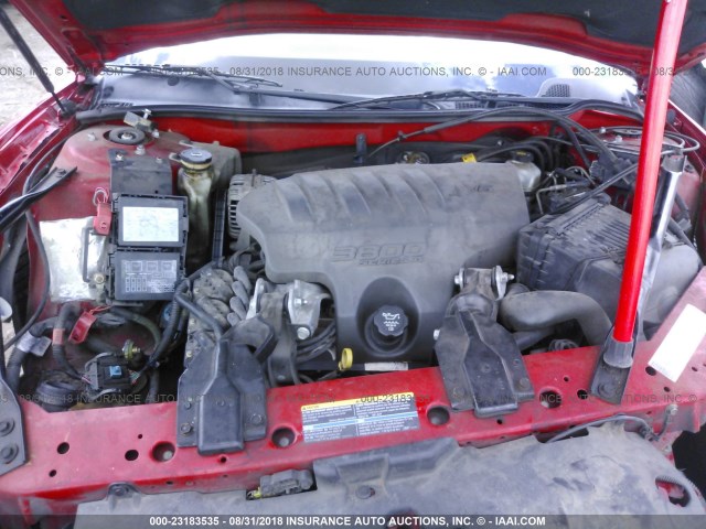 2G1WX12K949344862 - 2004 CHEVROLET MONTE CARLO SS წითელი ფოტო 10