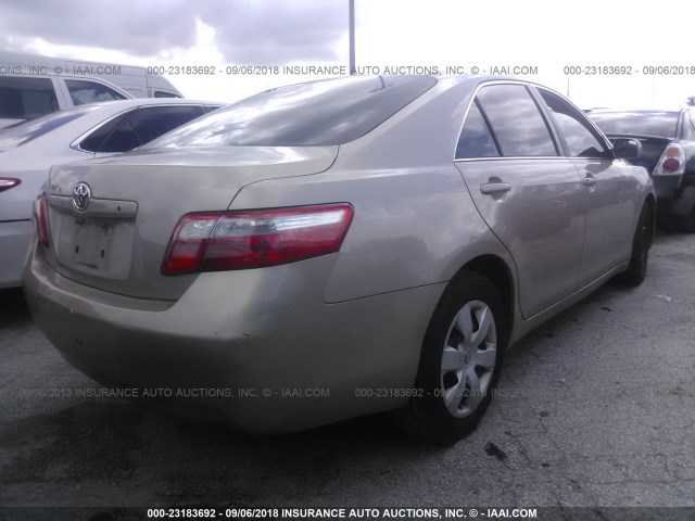4T1BE46K78U230676 - 2008 TOYOTA CAMRY CE/LE/XLE/SE GOLD photo 4