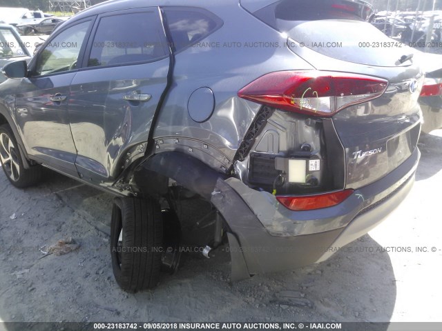 KM8J33A29HU353107 - 2017 HYUNDAI TUCSON LIMITED/SPORT AND ECO/SE GRAY photo 6