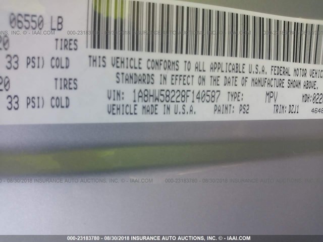 1A8HW58228F140587 - 2008 CHRYSLER ASPEN LIMITED SILVER photo 9