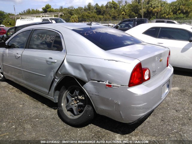 1G1ZC5EB8AF169129 - 2010 CHEVROLET MALIBU 1LT ვერცხლისფერი ფოტო 6