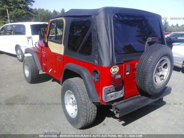 1J4FY19S5VP461202 - 1997 JEEP WRANGLER / TJ SPORT RED photo 3