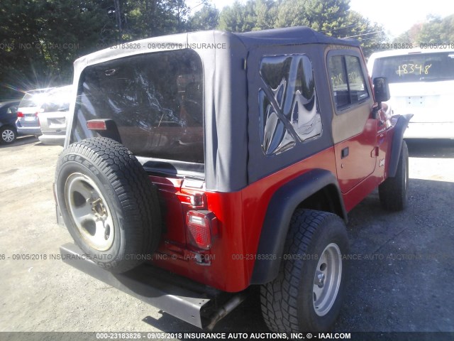 1J4FY19S5VP461202 - 1997 JEEP WRANGLER / TJ SPORT RED photo 4