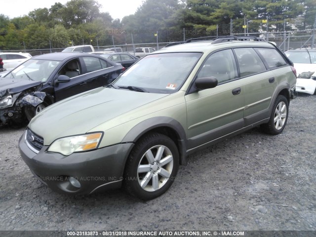 4S4BP61C477332889 - 2007 SUBARU LEGACY OUTBACK 2.5I GREEN photo 2