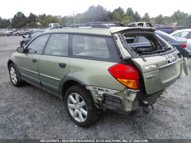 4S4BP61C477332889 - 2007 SUBARU LEGACY OUTBACK 2.5I GREEN photo 3