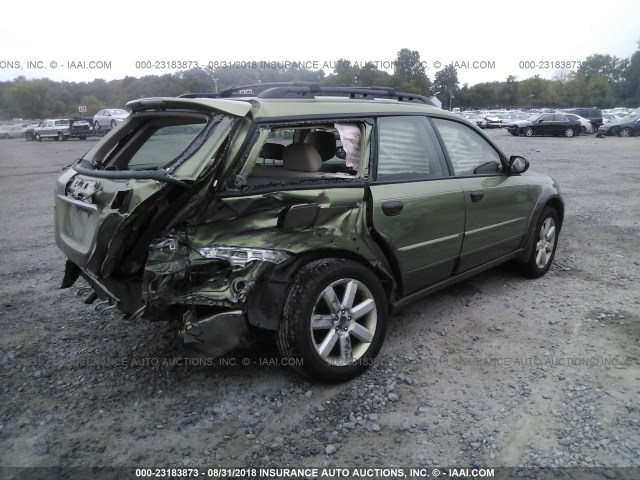 4S4BP61C477332889 - 2007 SUBARU LEGACY OUTBACK 2.5I GREEN photo 4