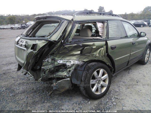 4S4BP61C477332889 - 2007 SUBARU LEGACY OUTBACK 2.5I GREEN photo 6