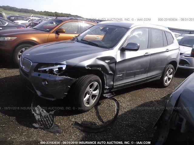 5UXWX5C5XBL714664 - 2011 BMW X3 XDRIVE28I Մոխրագույն լուսանկար 2