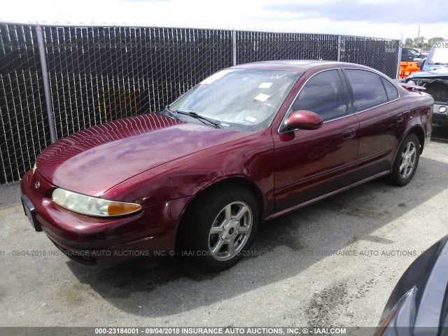1G3NF52E51C141995 - 2001 OLDSMOBILE ALERO GLS 红色 照片 2