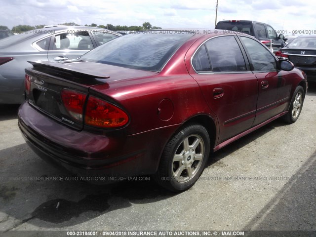 1G3NF52E51C141995 - 2001 OLDSMOBILE ALERO GLS 红色 照片 4