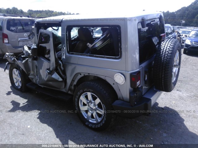 1C4AJWBG9DL627735 - 2013 JEEP WRANGLER SAHARA SILVER photo 3