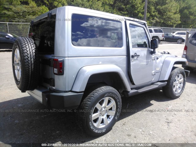 1C4AJWBG9DL627735 - 2013 JEEP WRANGLER SAHARA SILVER photo 4