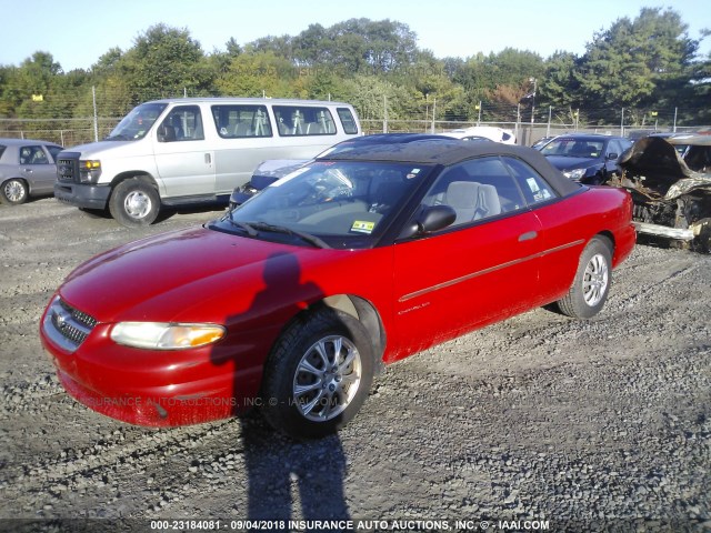 3C3EL45X2VT606232 - 1997 CHRYSLER SEBRING JX RED photo 2