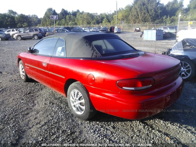 3C3EL45X2VT606232 - 1997 CHRYSLER SEBRING JX RED photo 3