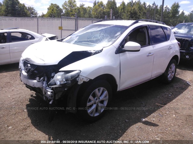 JN8AZ1MWXDW313756 - 2013 NISSAN MURANO S/SL/LE WHITE photo 2