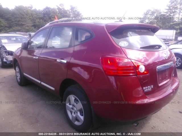 JN8AS5MV6EW201038 - 2014 NISSAN ROGUE SELECT S MAROON photo 3