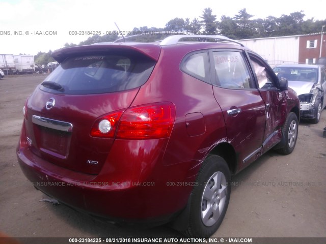 JN8AS5MV6EW201038 - 2014 NISSAN ROGUE SELECT S MAROON photo 4