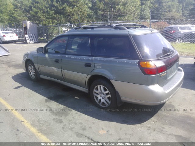 4S3BH675627629908 - 2002 SUBARU LEGACY OUTBACK AWP GREEN photo 3