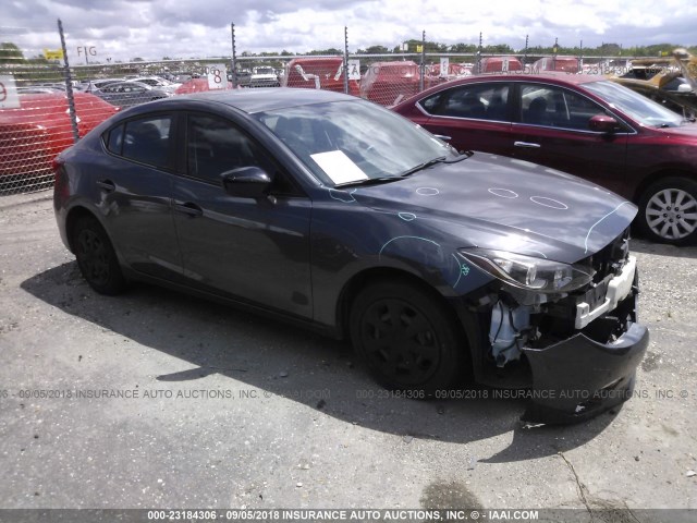 JM1BM1T74E1149198 - 2014 MAZDA 3 SV GRAY photo 1