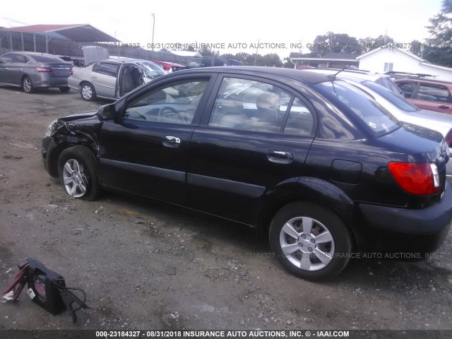 KNADE123466144640 - 2006 KIA RIO BLACK photo 3