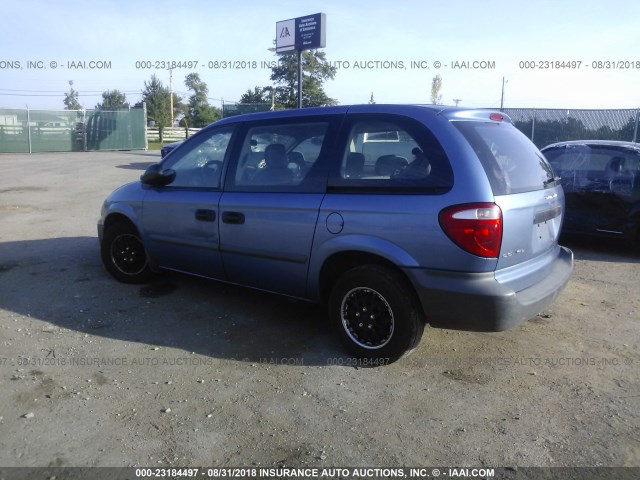 1D4GP25BX7B168018 - 2007 DODGE CARAVAN SE BLUE photo 3