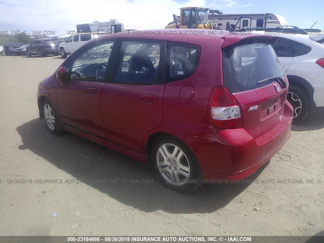 JHMGD38637S064561 - 2007 HONDA FIT S 红色 照片 3