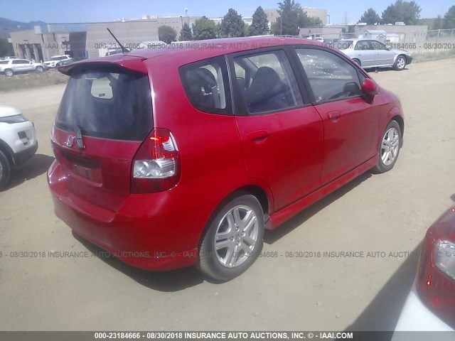 JHMGD38637S064561 - 2007 HONDA FIT S 红色 照片 4