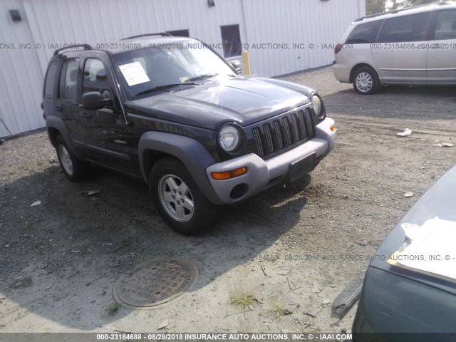 1J4GL48K64W304921 - 2004 JEEP LIBERTY SPORT BLACK photo 1