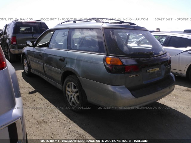 4S3BH665427612400 - 2002 SUBARU LEGACY OUTBACK GREEN photo 3