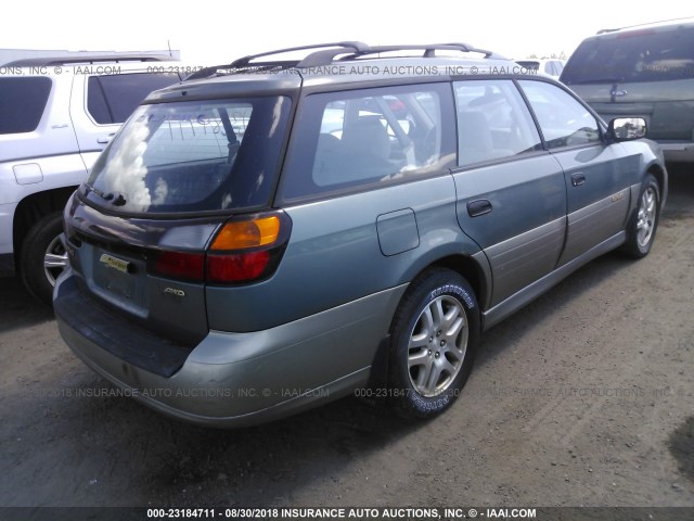 4S3BH665427612400 - 2002 SUBARU LEGACY OUTBACK GREEN photo 4