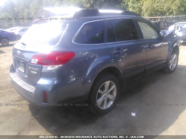 4S4BRBBC2D3245741 - 2013 SUBARU OUTBACK 2.5I PREMIUM BLUE photo 4