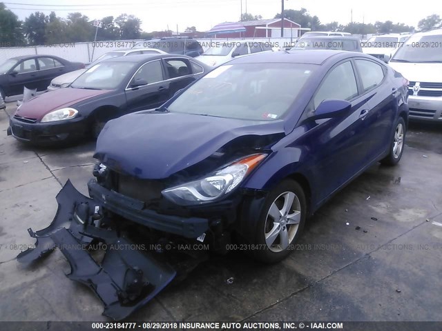 5NPDH4AEXDH353771 - 2013 HYUNDAI ELANTRA GLS/LIMITED BLUE photo 2