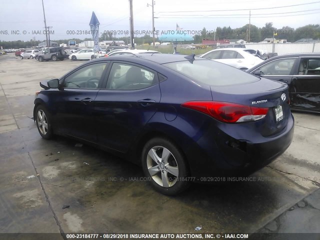 5NPDH4AEXDH353771 - 2013 HYUNDAI ELANTRA GLS/LIMITED BLUE photo 3