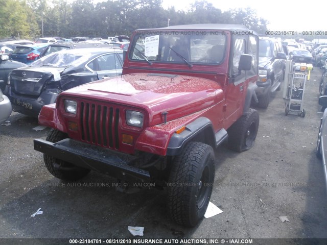 1J4FY19P7RP464426 - 1994 JEEP WRANGLER / YJ S RED photo 2