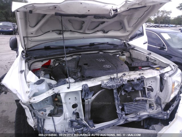 5TEJU4GN7AZ727395 - 2010 TOYOTA TACOMA DOUBLE CAB PRERUNNER WHITE photo 10