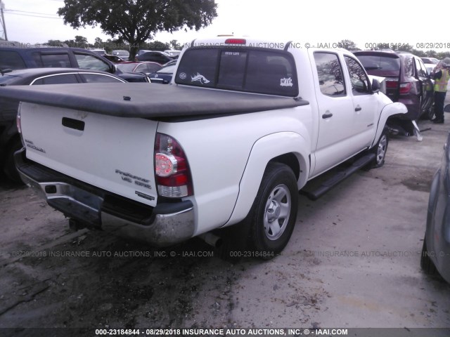 5TEJU4GN7AZ727395 - 2010 TOYOTA TACOMA DOUBLE CAB PRERUNNER WHITE photo 4