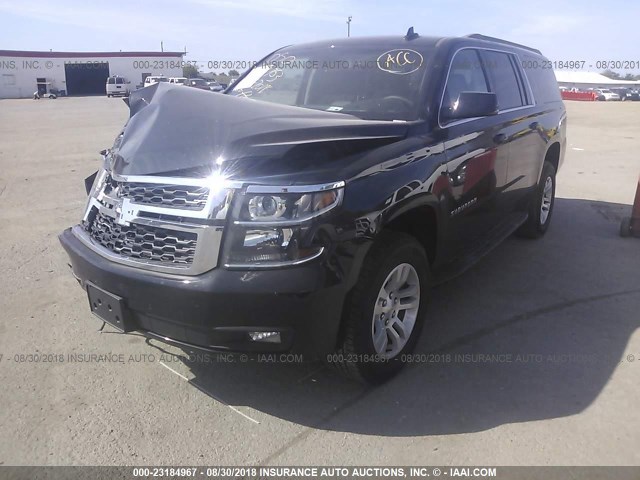 1GNSKHKC5JR359843 - 2018 CHEVROLET SUBURBAN K1500 LT BLACK photo 2