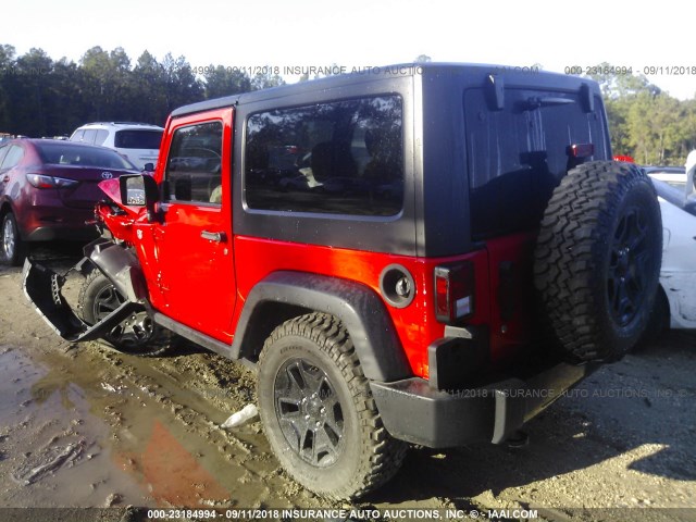 1C4AJWAG8GL274202 - 2016 JEEP WRANGLER SPORT RED photo 3