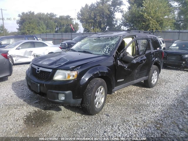 4F2CZ961X8KM01157 - 2008 MAZDA TRIBUTE S BLACK photo 2