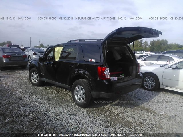 4F2CZ961X8KM01157 - 2008 MAZDA TRIBUTE S BLACK photo 3